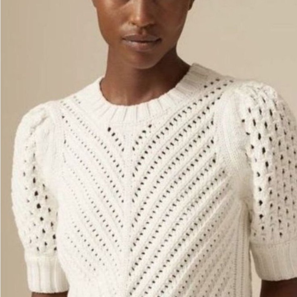 ME+EM White Textured Crew Neck Sweater